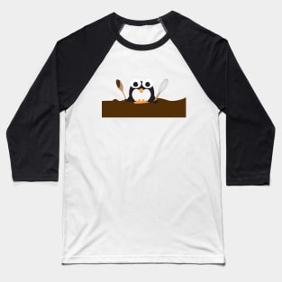 Penguin with Chef Hat in Chocolate Baseball T-Shirt